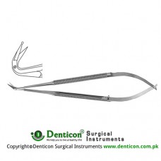 Micro Vascular Scissors Round Handle - Delicate Blades - Angled 125° Stainless Steel, 16.5 cm - 6 1/2"